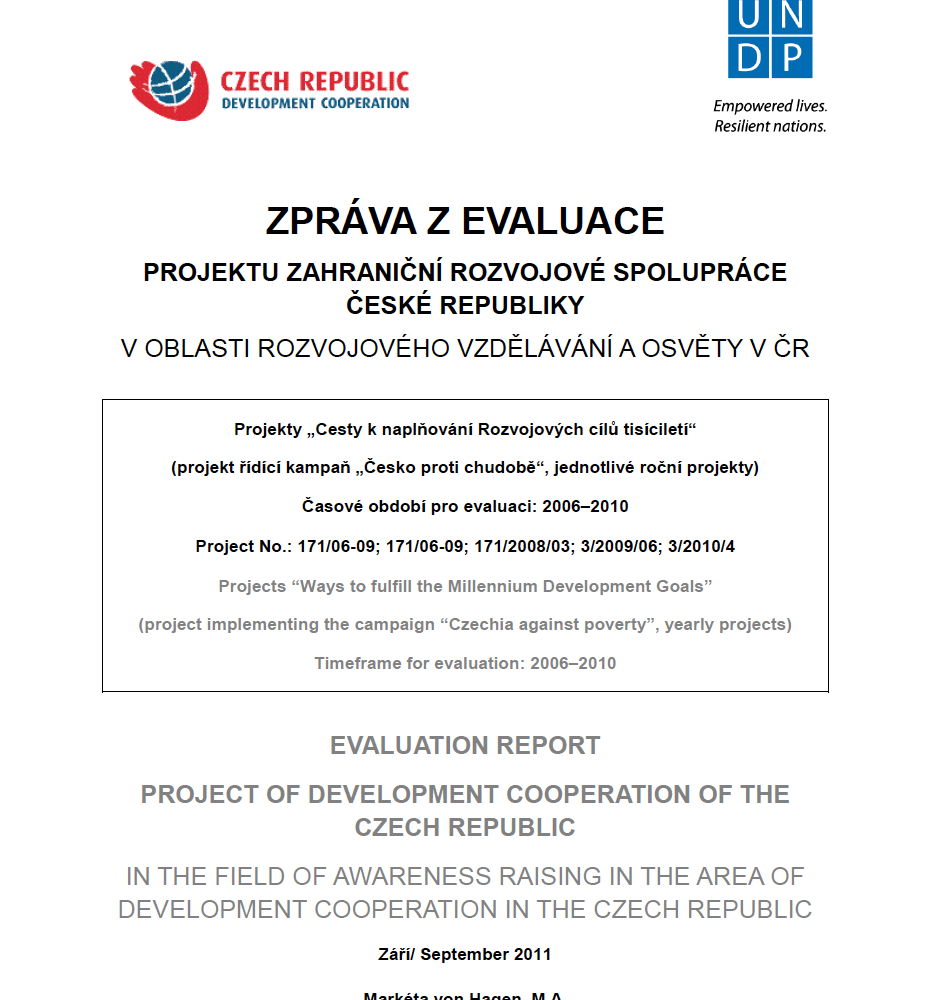 Evaluation ‘Czechia against Poverty’ 2006-2010
